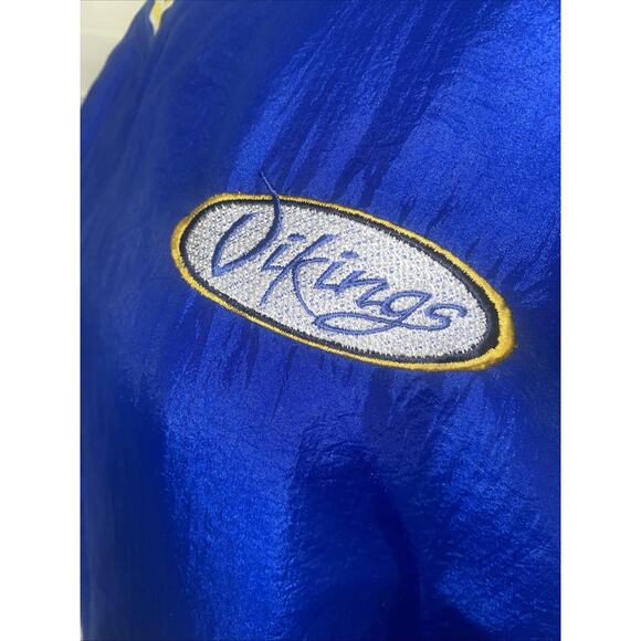 Vintage Neff 80s Lightweight Blue Nylon Pullover Windbreaker Vikings X-Large - Picture 7 of 9